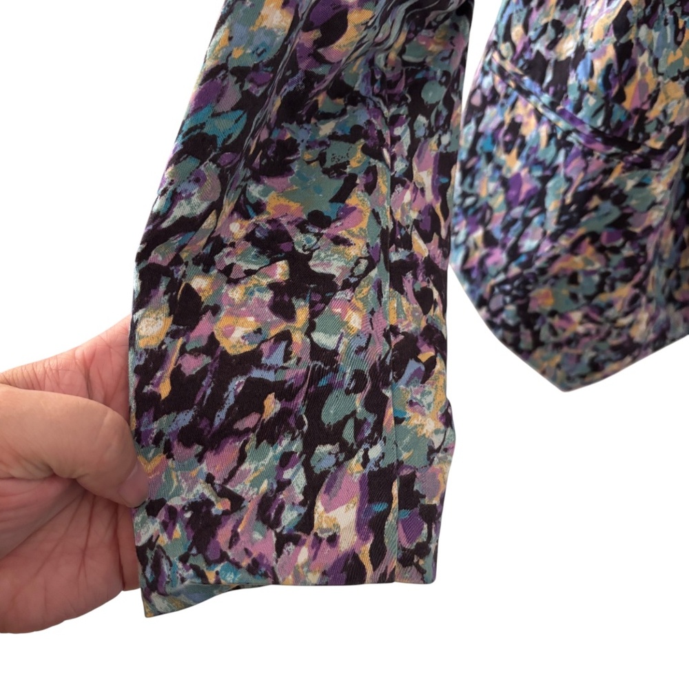 Mossimo Abstract Floral Print Blazer Jacket Multicolor XL purple pink - Picture 5 of 14